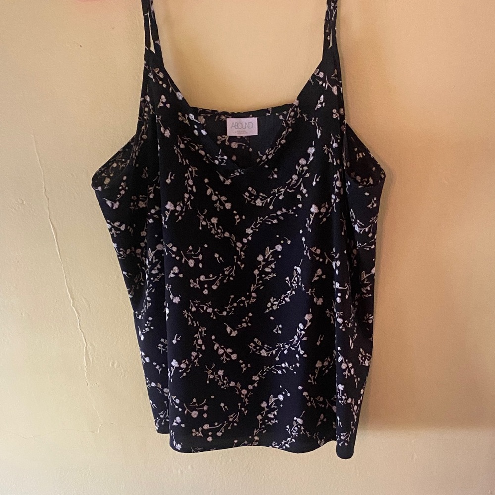 Abound Black Floral Camisole Top